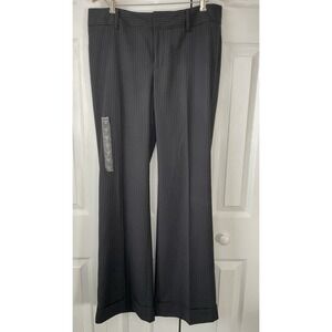 Banana Republic Long Martin‎ Fit 10 Trousers Pants Black Pinstripe Tall Wide NWT